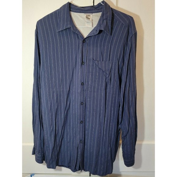 The North Face Men XL Blue Hiking Button Up‎ Tab Ro - Picture 1 of 8